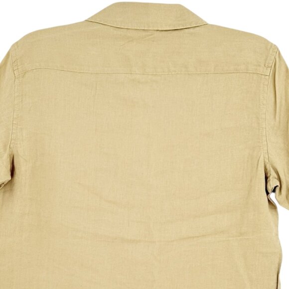 Panama Jack Men's 100% Linen Short Sleeve Tan Shirt Size Small European Flax NWT - Picture 4 of 10